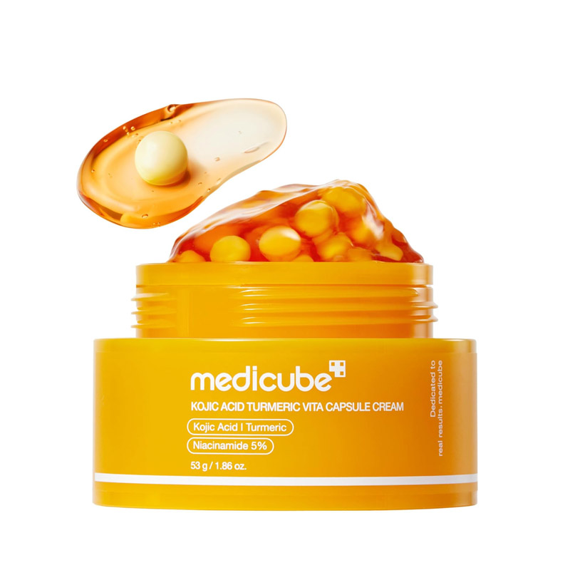 medicine-kojic-acid-turmeric-capsule-cream کرم کپسولی کوجیک اسید و زردچوبه مدی کیوب | ضد لک و روشن کننده